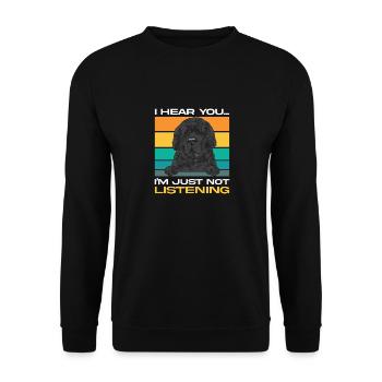 Terre-Neuve Chien de Terre-Neuve - Sweat-shirt Unisexe - noir - Devant - Alina (178cm) & Michal (187cm)