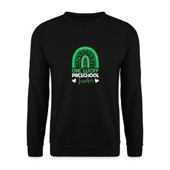 Eine glückliche Vorschullehrerin St. Patricks Day - Unisex Pullover - Schwarz - Vorne - Alina (178cm) & Michal (187cm)