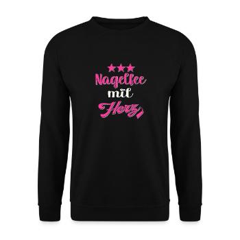 Kosmetik Nageldesignerin Nagelstudio Nageldesign - Unisex Pullover - Schwarz - Vorne - Alina (178cm) & Michal (187cm)