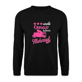 Motorrad Frauen Motorradfahrerin Bikerin - Unisex Pullover - Schwarz - Vorne - Alina (178cm) & Michal (187cm)