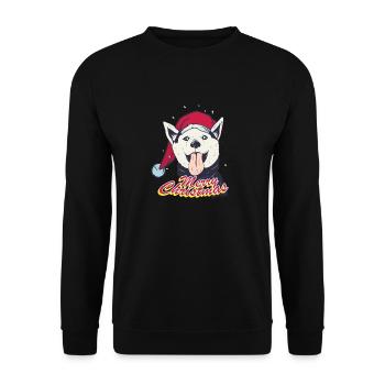 Joyeux Noël Husky Noël Noël - Sweat-shirt Unisexe - noir - Devant - Alina (178cm) & Michal (187cm)