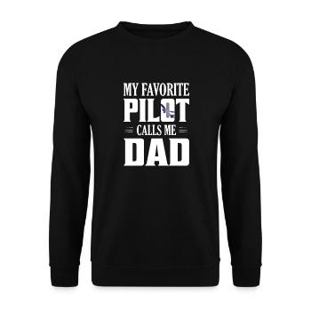 Mon pilote préféré m’appelle papa Aviation Airline - Sweat-shirt Unisexe - noir - Devant - Alina (178cm) & Michal (187cm)