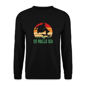 Skateboarder Skateboarding Skaten Skater - Unisex Pullover - Schwarz - Vorne - Alina (178cm) & Michal (187cm)
