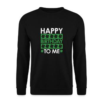 Joyeux anniversaire né pour moi - Sweat-shirt Unisexe - noir - Devant - Alina (178cm) & Michal (187cm)