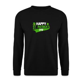 Drôle d’amoureux chanceux du trèfle irlandais Happy St. - Sweat-shirt Unisexe - noir - Devant - Alina (178cm) & Michal (187cm)