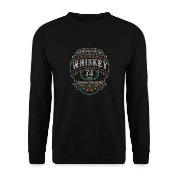 74 Jahre bin guter Whisky Whiskey 74. Geburtstag - Unisex Pullover - Schwarz - Vorne - Alina (178cm) & Michal (187cm)