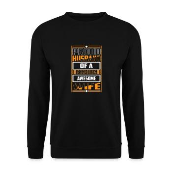 Proud Husband of a Freaking Awesome Wife Married - Unisex Sweatshirt - black - Front - Alina (178cm) & Michal (187cm)