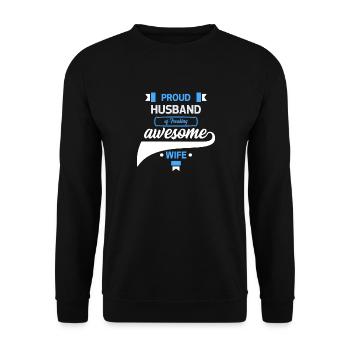 Proud Husband of a Freaking Awesome Wife Cooking - Unisex Sweatshirt - black - Front - Alina (178cm) & Michal (187cm)