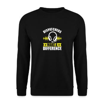Verteiler machen unterschied notrufstelle - Unisex Pullover - Schwarz - Vorne - Alina (178cm) & Michal (187cm)