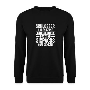 Schlosserei Schweisser Metallbauer Schlosser - Unisex Pullover - Schwarz - Vorne - Alina (178cm) & Michal (187cm)