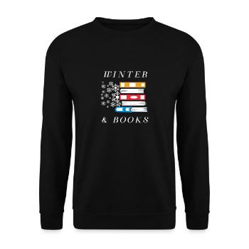 Livres de saison hivernale douillette, lecture, - Sweat-shirt Unisexe - noir - Devant - Alina (178cm) & Michal (187cm)