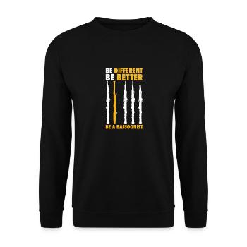 Bassoon -Spieler Bassoonist Marschband - Unisex Pullover - Schwarz - Vorne - Alina (178cm) & Michal (187cm)