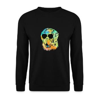 Neufundländer Newfoundland Hund - Unisex Pullover - Schwarz - Vorne - Alina (178cm) & Michal (187cm)