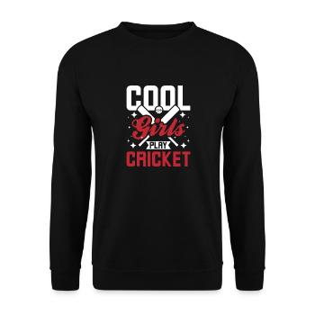 Cool girls play cricket - Unisex Pullover - Schwarz - Vorne - Alina (178cm) & Michal (187cm)