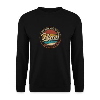 Flynn Der Mann der Mythos die Legende Geschenk - Unisex Pullover - Schwarz - Vorne - Alina (178cm) & Michal (187cm)
