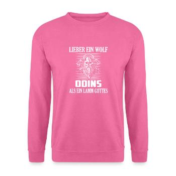 Lieber ein Wolf Odins als ein Lamm Gottes Krieger - Unisex Pullover - Pink - Vorne