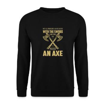 Not All Problems Can Be Solved With The Sword Viki - Unisex Pullover - Schwarz - Vorne - Alina (178cm) & Michal (187cm)