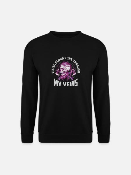 Viking Blood Runs Through My Veins Norse Odin - Unisex Pullover - Schwarz