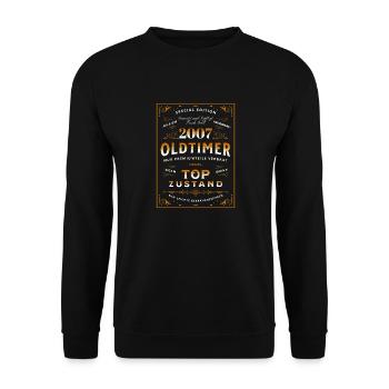 Oldtimer 16. Geburtstag Frau Mann 2007 Lustig - Unisex Pullover - Schwarz - Vorne - Alina (178cm) & Michal (187cm)