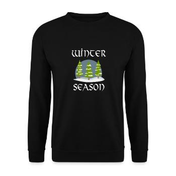Saison hivernale : arbres, nature, randonnée, - Sweat-shirt Unisexe - noir - Devant - Alina (178cm) & Michal (187cm)