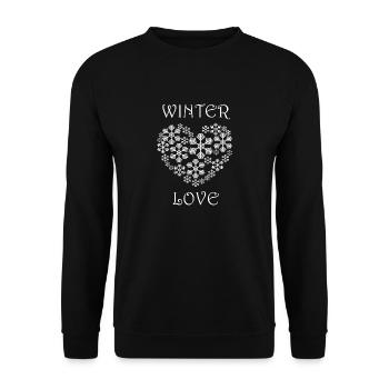 Winter Love Cozy Nature Winter Days Snowflake - Sweat-shirt Unisexe - noir - Devant - Alina (178cm) & Michal (187cm)