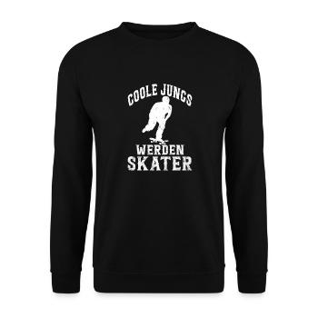 Skateboarder Skateboarding Skaten Skater - Unisex Pullover - Schwarz - Vorne - Alina (178cm) & Michal (187cm)