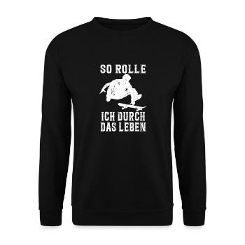 Skateboarder Skateboarding Skaten Skater - Unisex Pullover - Schwarz - Vorne - Alina (178cm) & Michal (187cm)