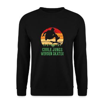 Skateboarder Skateboarding Skaten Skater - Unisex Pullover - Schwarz - Vorne - Alina (178cm) & Michal (187cm)