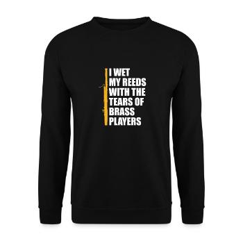 Bassoon -Spieler Bassoonist Marschband - Unisex Pullover - Schwarz - Vorne - Alina (178cm) & Michal (187cm)