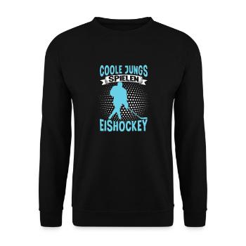 Hockey Eishockeyspieler - Unisex Pullover - Schwarz - Vorne - Alina (178cm) & Michal (187cm)