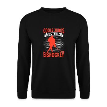 Hockey Eishockeyspieler - Unisex Pullover - Schwarz - Vorne - Alina (178cm) & Michal (187cm)