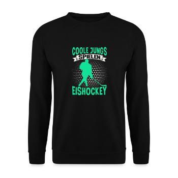 Hockey Eishockeyspieler - Unisex Pullover - Schwarz - Vorne - Alina (178cm) & Michal (187cm)