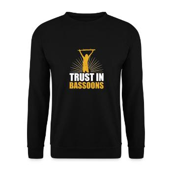 Bassoon -Spieler Bassoonist Marschband - Unisex Pullover - Schwarz - Vorne - Alina (178cm) & Michal (187cm)