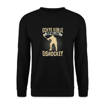 Hockey Eishockeyspieler - Unisex Pullover - Schwarz - Vorne - Alina (178cm) & Michal (187cm)