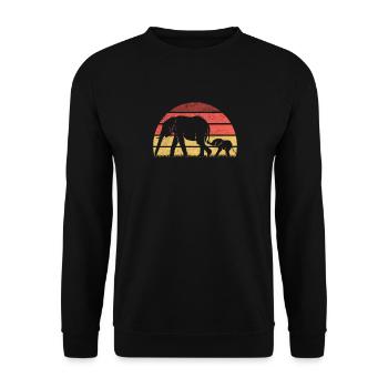 Elephant Africa - Unisex Sweatshirt - black - Front - Alina (178cm) & Michal (187cm)