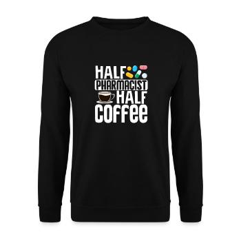 Pharmacist Pharmacy technician Half pharmacist - Unisex Sweatshirt - black - Front - Alina (178cm) & Michal (187cm)