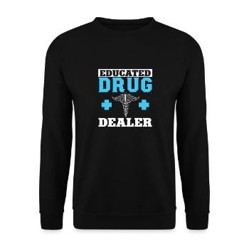 Trained drug dealer Pharmacist Pharmacy Ph - Unisex Sweatshirt - black - Front - Alina (178cm) & Michal (187cm)