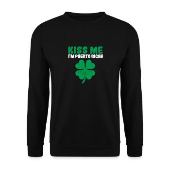 Boisson irlandaise de la Saint-Patrick Rico Kiss Me - Sweat-shirt Unisexe - noir - Devant - Alina (178cm) & Michal (187cm)