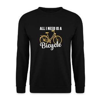 All I Need Is A Bicycle Cycling Biking - Unisex Pullover - Schwarz - Vorne - Alina (178cm) & Michal (187cm)
