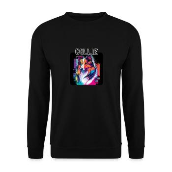 Graffiti Style - Cooler Collie 3 - Unisex Sweatshirt - black - Front - Alina (178cm) & Michal (187cm)