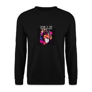 Graffiti Style - Cooler Collie 4 - Unisex Sweatshirt - black - Front - Alina (178cm) & Michal (187cm)