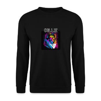 Graffiti Style - Cooler Collie 7 - Unisex Sweatshirt - black - Front - Alina (178cm) & Michal (187cm)