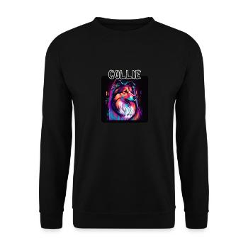Graffiti Style - Cooler Collie 5 - Unisex Sweatshirt - black - Front - Alina (178cm) & Michal (187cm)