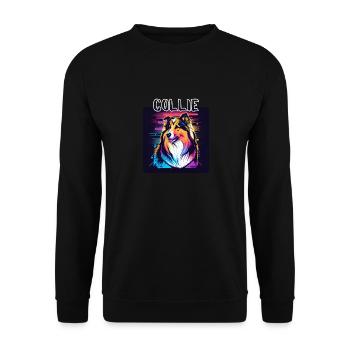 Graffiti Style - Cooler Collie 6 - Unisex Sweatshirt - black - Front - Alina (178cm) & Michal (187cm)