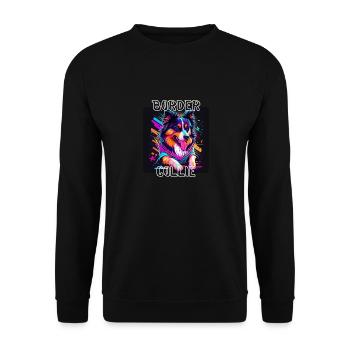 Style graffiti - Cooler Border Collie 3 - Sweat-shirt Unisexe - noir - Devant - Alina (178cm) & Michal (187cm)