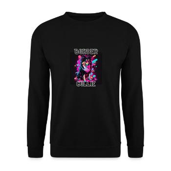 Graffiti Style - Cooler Border Collie 4 - Unisex Sweatshirt - black - Front - Alina (178cm) & Michal (187cm)