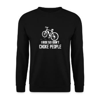 Je roule pour ne pas étouffer les gens qui font du vélo - Sweat-shirt Unisexe - noir - Devant - Alina (178cm) & Michal (187cm)