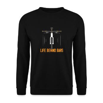 Life Behind Bars Biking Cycling - Unisex Sweatshirt - black - Front - Alina (178cm) & Michal (187cm)