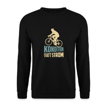 Kondition statt Strom Radsport Fahrrad - Unisex Pullover - Schwarz - Vorne - Alina (178cm) & Michal (187cm)