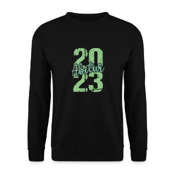 Abitur Gymnasium Damen und Herren Abi 2023 - Unisex Pullover - Schwarz - Vorne - Alina (178cm) & Michal (187cm)